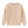 thumbnail image 2 of Gubotare Baby Girls Sweaters Girls Sweaters Kids Fall Winter Tops Long Sleeve Crew Neck Cable Knit Casual Spring Cozy Pullover 4T 5T (Beige,4-5 Years), 2 of 7