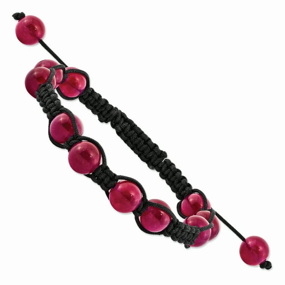 8mm Red Aventurine Beads and Black Cord Bracelet Inch "Bracelets