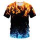 thumbnail image 1 of 2021 Flame Boy's kids T-shirt verano moda de manga corta para niñas 3D cuello redondo tops Color elemento camisa de moda para niños T-shirt7T Gao Jinjia LED, 1 of 2