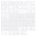 thumbnail image 1 of Unique Bargains 2 Inch Letter Number Stencils 2.5' Width Reusable Alphabet Numbers Templates Set with Ring, White 62 Pack, 1 of 6