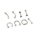 thumbnail image 2 of Jiaroswwei 8Pcs Mixed Style Lip Tongue Eyebrow Nose Ring Barbell Body Piercing Jewelry, 2 of 8
