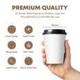thumbnail image 2 of [1000 Pcs] 8oz (236ml) White Disposable Hot Paper Coffee Cups – Leak-Proof, Recyclable To-Go Cups for Coffee, Tea, Hot Chocolate, Office & Events, 2 of 7