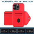 thumbnail image 5 of for iPhone 16 Pro Max Slim Case with Card Holders and Strap for Women, iPhone 16 Pro Max Phone Case Wallet PU Leather Kickstand RFID Blocking Flip Shockproof Wallet Case - Red, 5 of 11