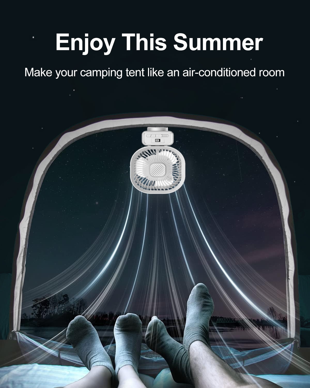 Inadays Inadays Fortable Fan Stroller Fan Desk Oscillating Fan Battery Operated Rechargable 5000 mAh Table Mini Small Fan Adjustable 3 Speeds with Light