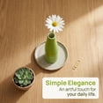 thumbnail image 4 of REGALWOVEN Ceramic Bud Vase for Flowers, Slim Decorative Vase with Narrow Opening, Small Matte Flower Vase for Single Stem Green 1.7"L x 1.7"W x 5.9"H, 4 of 5