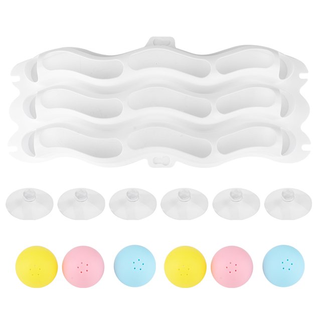 Cat Educational Toy,PP White Pet Three Cat Sucker Track Toy Pet Toy Multi-Functional