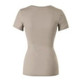 thumbnail image 4 of Made by Olivia Women's Basic Solid Short Sleeve V Neck Jersey Top, 4 of 6