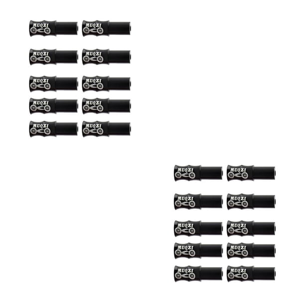 Advancent 10 tapas para extremos de cables de bicicleta, aleación de aluminio fiable, cambio multicolor. Cambio Negro 2Conjunto