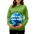 thumbnail image 1 of Ounisa Women's Baseball Crew Neck Solid Color Long Sleeve Maternity T-Shirt Top Pregnancy Shirt, 1 of 6