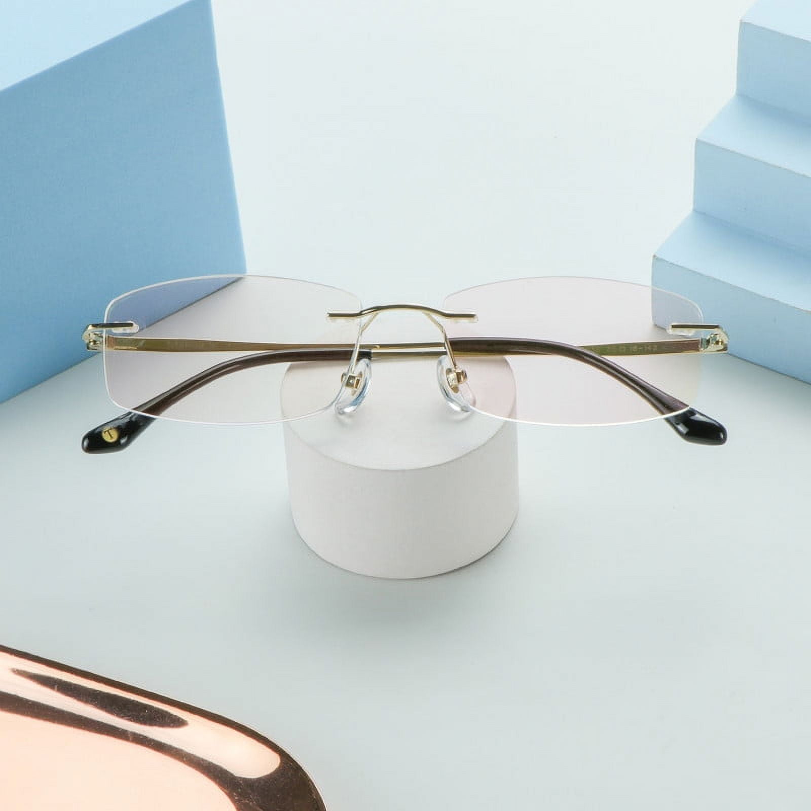 LifeArt Pure Titanium Frame Glasses/Blue Light Blocking Reading Glasses, Reduce Eyestrain, Stylish for Men and Women(Gold,+4.00 Magnification)