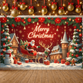 thumbnail image 6 of Colorful Design Merry Christmas Santa Decoration Festive Banner Polyester Material Snowy Scene Winter Holiday for Christmas Party Holiday Decor Seasonal Celebration, 6 of 7