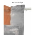 thumbnail image 5 of Burnt Orange Grey Kitchen Valances for Windows Farmhouse Linen Window Valance Curtain for Living Room Window Treatment Modern Abstract Oil Painting Valance Rod Pocket Topper Drape, 42 x 18 Inch, 5 of 6