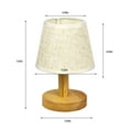 thumbnail image 3 of Table Lamps Table Lamp for Bedroom 3 Way Dimmable Nightstand Lamp with Round Flaxen Fabric Shade for Living Room Office Dorm,Solid Wood,Led Bulb Included, 3 of 9