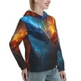 thumbnail image 6 of Kdxio Red And Blue Fire Dragon E Print Womens Oversized Hoodies Sweatshirts Hooded Pullover Tops Sweaters Casual-Small, 6 of 7