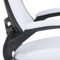 thumbnail image 3 of Mid-Back White Mesh Swivel Ergonomic Task Office Chair with Flip-Up Arms, 3 of 9