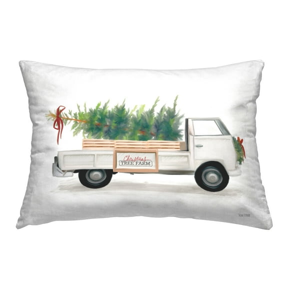 Stupell Industries Holiday Tree Truck Decorative Printed Throw Pillow Design by House Fenway