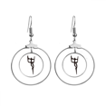 thumbnail image 1 of Bone Inscription Chinese Surname Character Shi Earrings Dangle Hoop Jewelry Drop Circle, 1 of 3