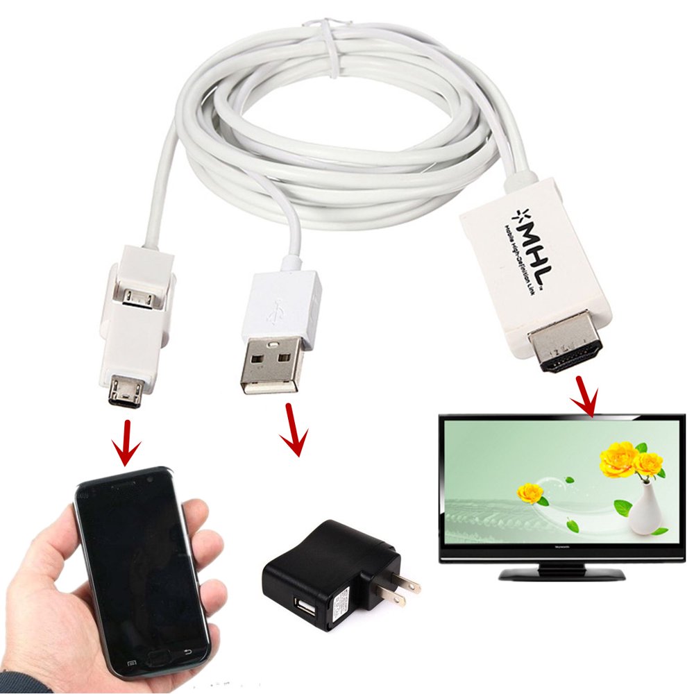 8.2ft 1920x1080P Full HD Micro USB 5 Pin & 11 Pin cable to1080P HD TV