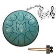 thumbnail image 1 of 6 Inch Steel Tongue Drum - 11 Tone Hand Pan with Drumsticks, Percussion Instrument, 1 of 8
