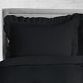 thumbnail image 2 of CCNY 100% Microfiber Duvet Cover with 2 Matching Pillowcases King/Cal King Size Trimmed Ruffle Pattern, Zipper Closure, Corner Ties (Black), 2 of 7