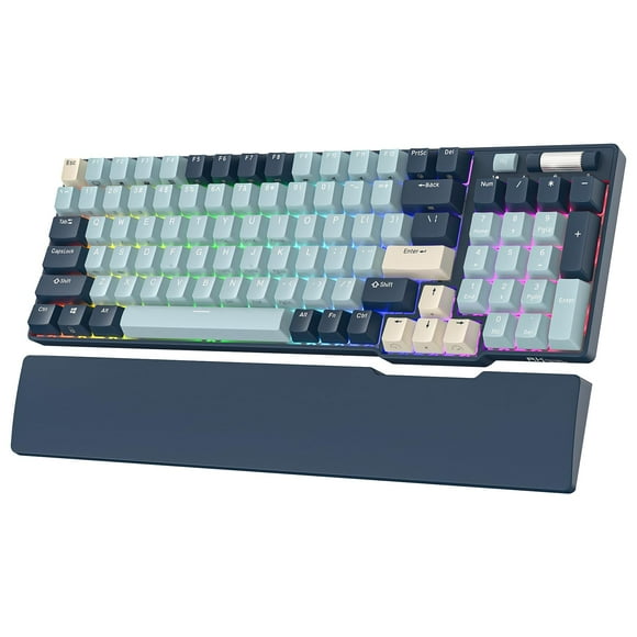 RK ROYAL KLUDGE RK96 RGB Limited Ed, 90% 96 Keys Wireless Triple Mode BT5.0/2.4G/USB-C Hot Swappable Mechanical Keyboard w/Wrist Rest, Software Suppo