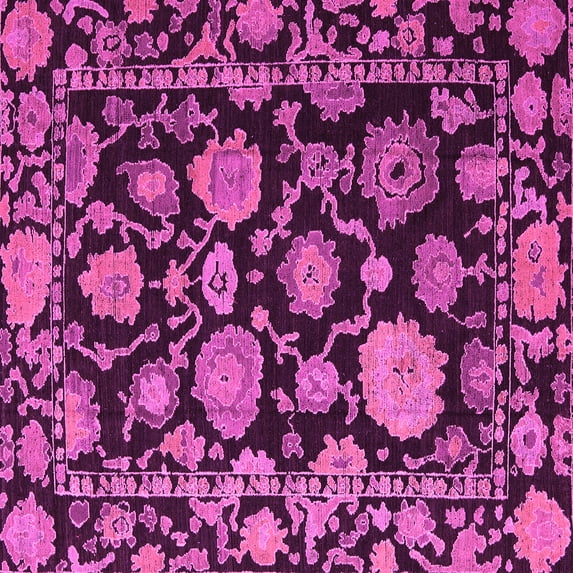 Ahgly Company Indoor Square Oriental Pink Traditional Area Rugs, 7' Square