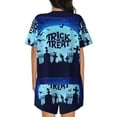 thumbnail image 6 of Fotbe Halloween Trick Or Treat Print Pajama Set for Women 2 Piece Loungewear Short Sleeve Tops and Shorts Set Soft Sleepwear-3X-Large, 6 of 7