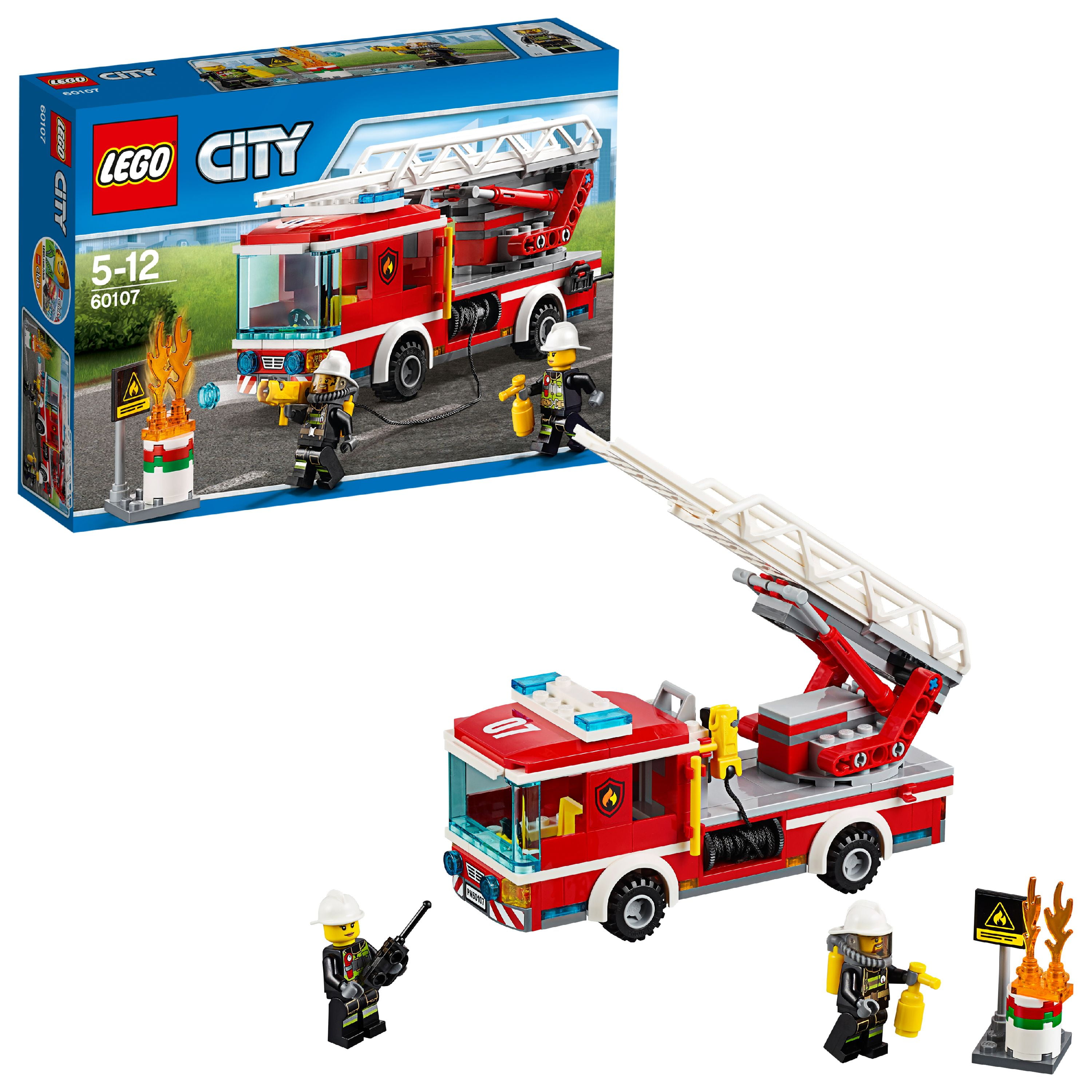 LEGO City Fire Fire Ladder Truck 60107 - Walmart.com ...