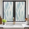 thumbnail image 3 of White Blue Ombre Stripe Window Privacy Film, Modern Abstract Moire Waves Static Cling UV Sun Blocking Tint Film Heat Control Windows Films for Bedroom Bathroom, Window Stickers 17.7"x39.3", 3 of 8