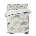 thumbnail image 2 of Nautical Coastal Full Size Down Alternative Comforter, Lightweight Comforter Quilt Bedding Set with Pillow Shams Vintage Beach Octopus Turtle Jellyfish All Seasons Bed Comforter Duvet Insert 78"x90", 2 of 7