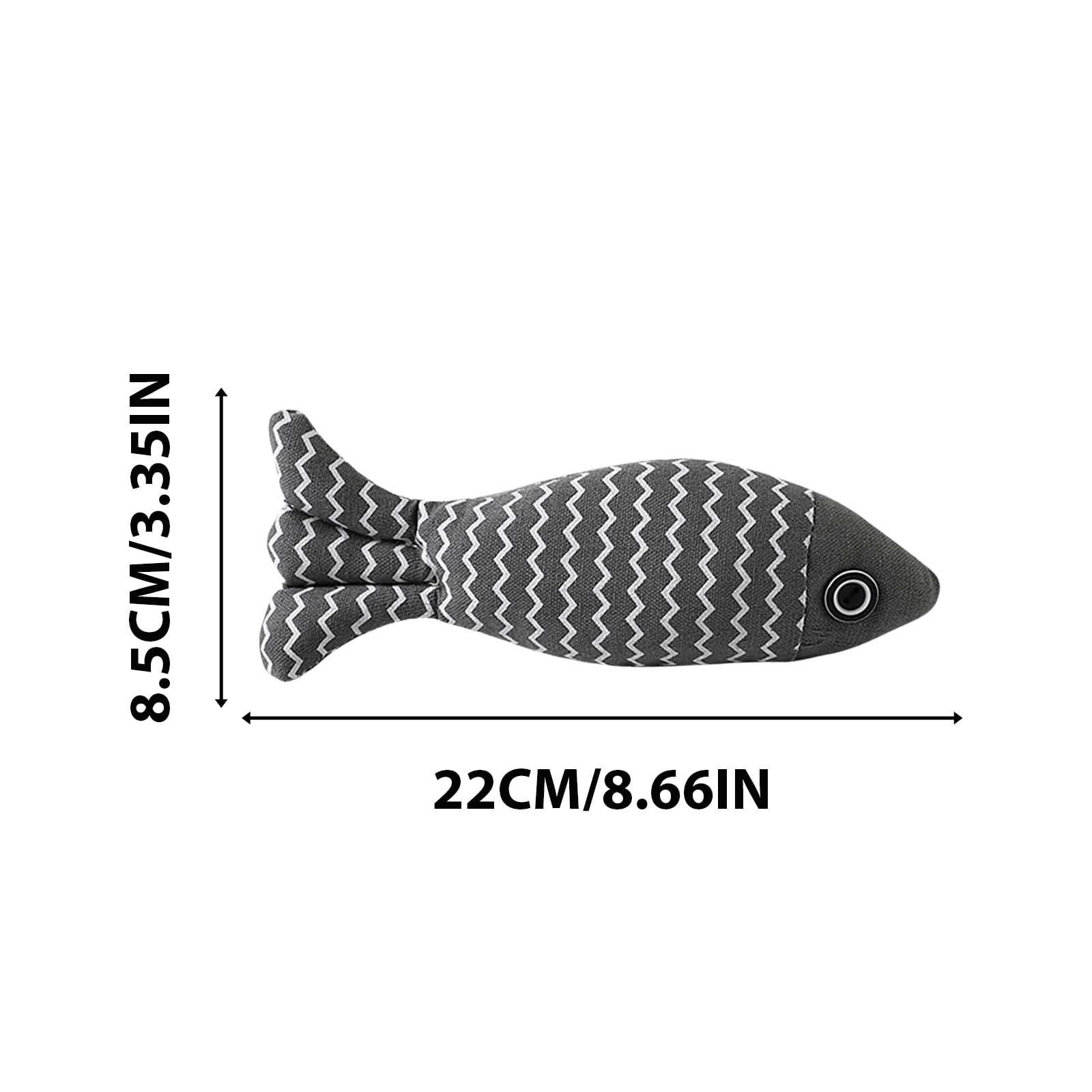 2 Packs Catnip Fish Toys for Cats Soft Linen Chew Toys with Catnip & Silvervine, Interactive Kicking Biting Play, Realistic Hunting Doll for Indoor Kittens, Durable Pet Grinding Teeth Supplies