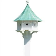 Lazy Hill Farm Designs Carousel Bird House, Blue Verde Copper and Vinyl