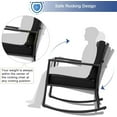 thumbnail image 6 of PetFurnishn Wicker Rocking Chair, Outdoor Patio Glider Chair with Heavy-Duty Frame, Thick Cushion, Rattan Rocking Chair for Backyard Garden Porch-Black, 6 of 8