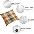 thumbnail image 6 of PHYHOO Fall Plaid Pillow Covers Set of 2 Orange Plaid Tartan Print Autumn Themed Decorative Throw Pillows Outdoor Pillowcase Square Farmhouse Cushion Case Decor for Couch Sofa Bed, 6 of 7