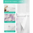 thumbnail image 3 of No Hook Shower Curtain with Snap in Liner, Country Style Lavender Butterfly Retro Purple Plaid Hotel Shower Curtains for Bathroom, Washable Shower Curtain Liner Set with Mesh Top Window, 66"x72", 3 of 6