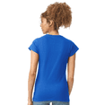 thumbnail image 3 of Gildan Softstyle Taped Neck T-Shirt for Women, Short Sleeve Semi-Fitted Tee, Royal, XL, 3 of 6