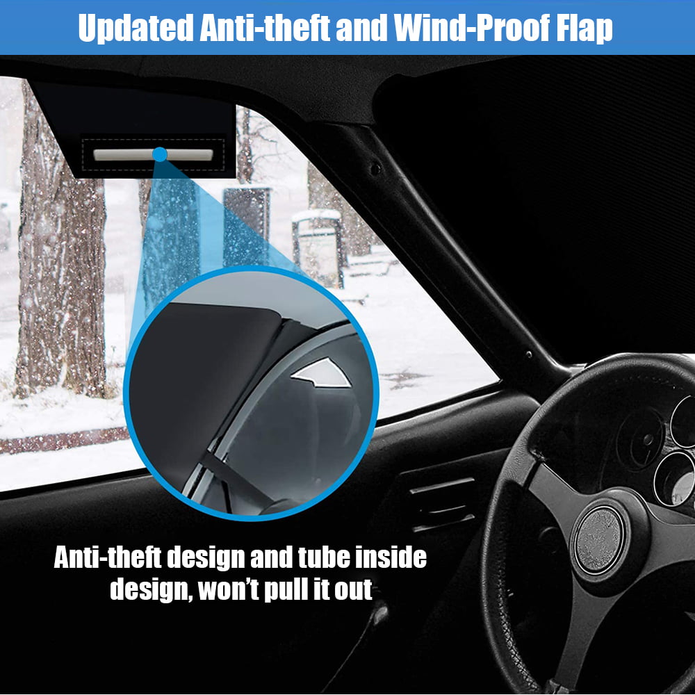 Rear Snow Cover & Car Windshield with Magnetic Edge Shade, iClover All  Weather Back Window Frost Cover Protection from Snow, Ice & Sun Fits Most  Cars, Suvs & Vans Winter Accessories 