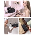 thumbnail image 5 of Travel Makeup Bag Cosmetic Bag Toiletry Bag for Women, Wide Open Organizer Pouch with Divider and Handle Portable Quilted Open Flat, Black, 5 of 7