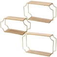 thumbnail image 3 of 3Pcs Gold Wall Shelves, Gold Wall Mounted Shelves, Rectangular Floating Shelves Wall Decor, Chic Wall Shelves for Display, Decorative Wall Shelves for Bedroom Kitchen Bathroom, 3 of 6