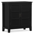thumbnail image 3 of Simpli Home Burlington 30" WD Wood Transitional Low Storage Cabinet in Black, 3 of 13