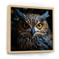 thumbnail image 2 of Designart "Contemporary Stare Of A Majestic Owl In Blue And Yellow" Animals Owl Floater Framed Canvas Wall Art, 2 of 5
