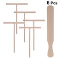 thumbnail image 2 of BESTONZON 6pcs Pancake Cooking Utensils Wooden Crepe Spreader and Spatula Tortilla Rake Batter Spreading Tools(1pc Beechwood Spatula + 5pcs T-shaped Wooden Crepe Spreader), 2 of 5