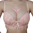 thumbnail image 2 of Wisremt Women Large Size Gather Bra Breathable Sexy Lace Solid Colos Bras, 2 of 5