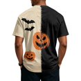 thumbnail image 7 of Halloween Shirts for Men Short Sleeve T-Shirts Pumpkin Bat All Over Pumpkin Print Novelty Spooky Holiday Tops Khaki L, 7 of 7