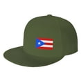 thumbnail image 1 of DouZhe Flat Brim Cap Snapback Hat, Puerto Rico Flag Prints Adjustable Green Adult Baseball Cap, 1 of 6