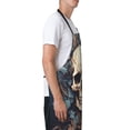 thumbnail image 3 of Picia Vintage Leaf Flower Skull Waterproof Apron for Unisex Adult - Adjustable Bib Apron with Pockets, Ideal for Cooking, Gardening, Painting, and Household Chores, 3 of 9