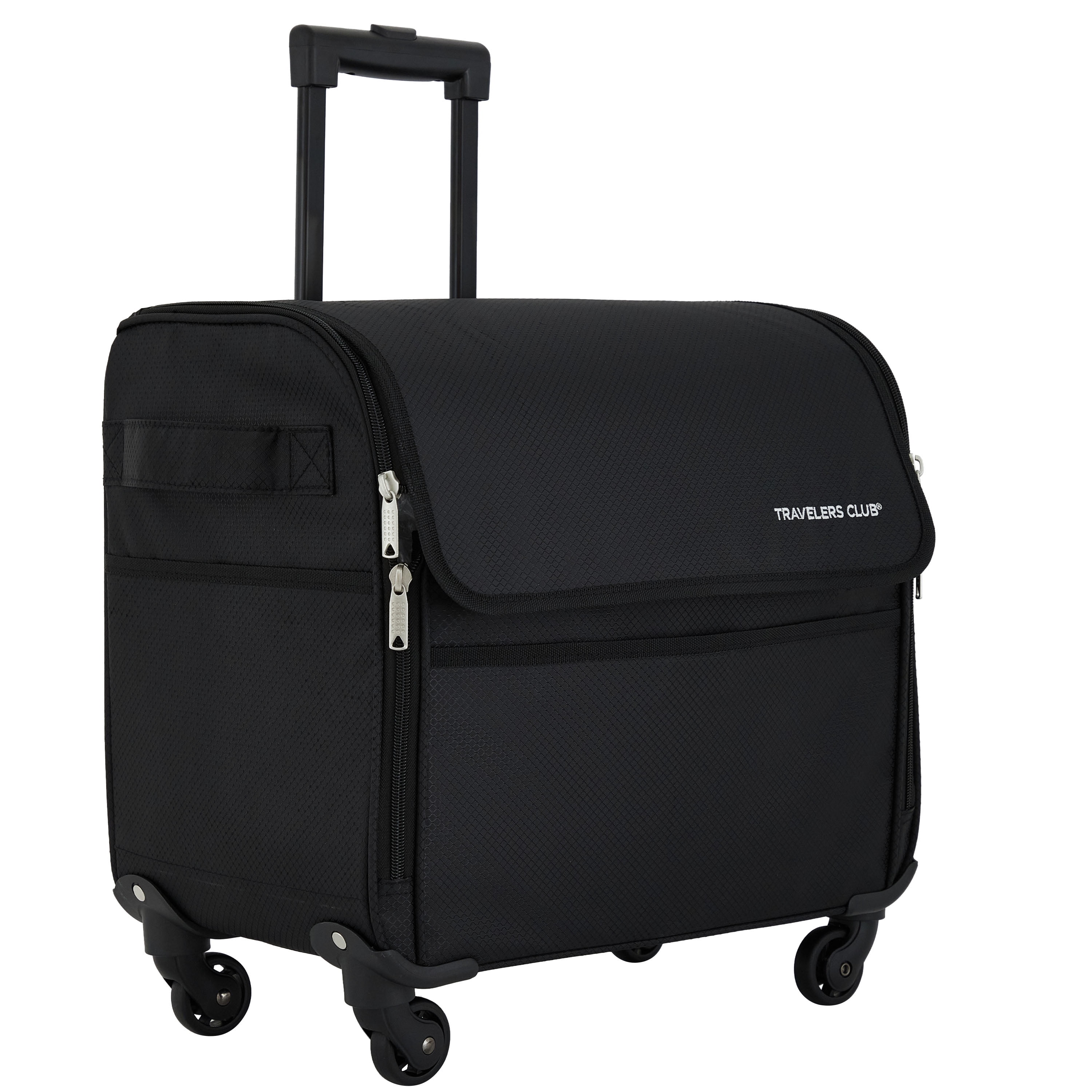 Travelers Club 17-inch Travel Rolling 4-Wheel Sewing Machine Bag, Black