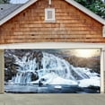 thumbnail image 3 of 16X7 ft Winter Mountain Lake Garage Door Background Park Photography Winter Nature Backdrop Outdoor hiking camping Picnic Home Decor Party Indoor Outdoor Decor Banner Cover, 3 of 5
