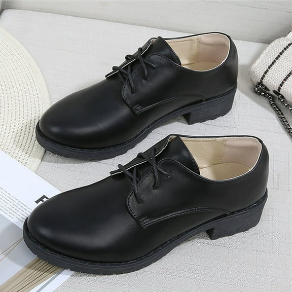 Weloille Women's Classic Oxfords Lace Up Business Formal Brogue Dress Shoes