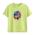 thumbnail image 4 of Kids 4th of July Outfit Unisex Green Patriotic 2 Piece Summer Clothes Set Short Sleeve T-Shirt and Shorts,Size 9 T, 4 of 9